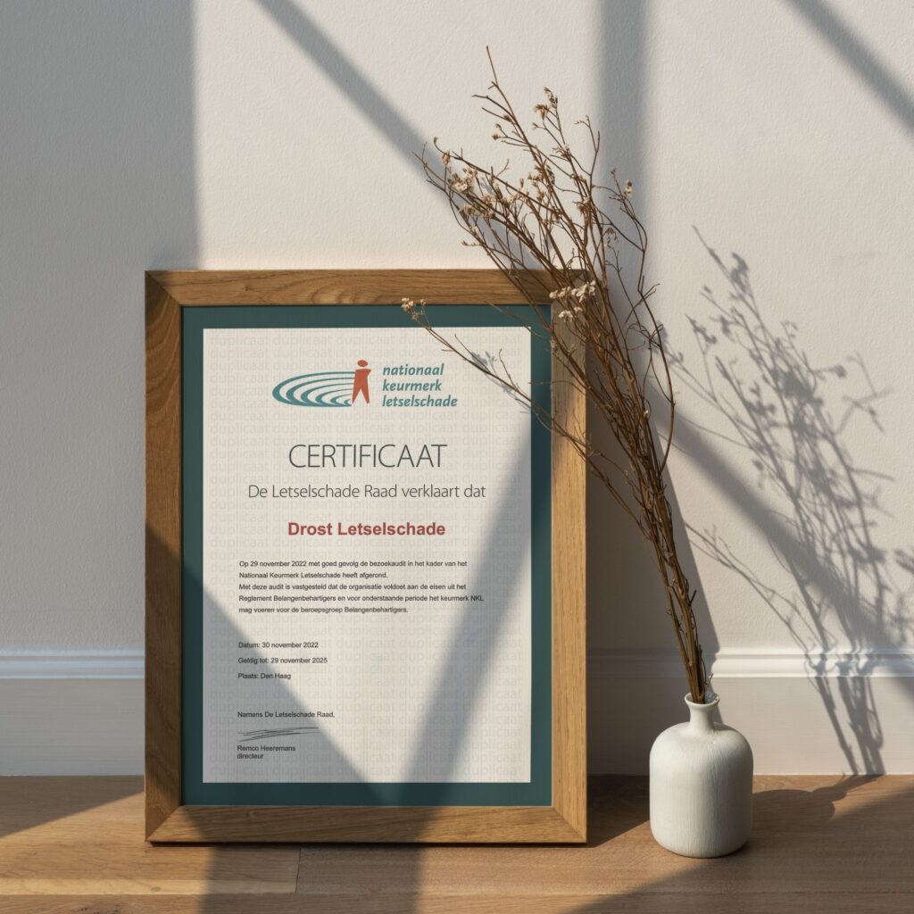 Nationaal Keurmerk Letselschade Certificaat Letselschade Raad Drost Letselschade Audit 2022